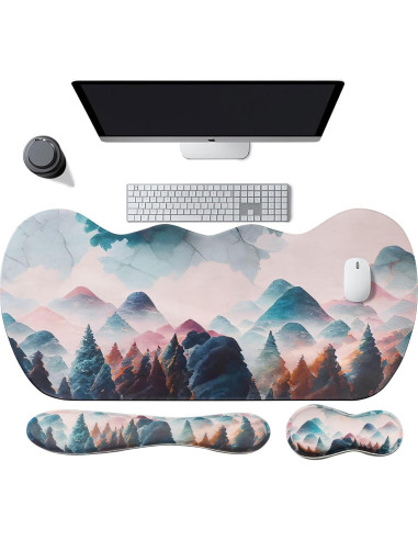 Reposamuñecas ergonómico LVTREE + alfombrilla grande 90x40cm