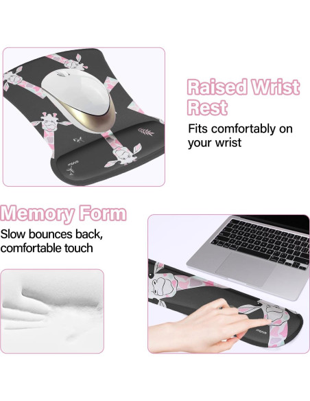 Soporte Reposamuñecas Ergonomico MOSISO Gris para Teclado y Ratón