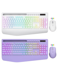 Combo Teclado y Ratón Inalámbrico SABLUTE Ergonómico Retroiluminado