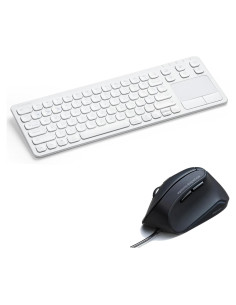 Teclado Bluetooth SANWA 3 Dispositivos con Touchpad y Ratón Ergonómico