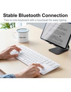 Teclado Bluetooth SANWA 3 Dispositivos con Touchpad y Ratón Ergonómico 2