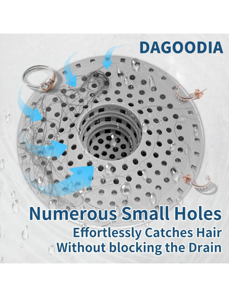 Captador de Cabello Dagoodia 3PCS Silicona Drenaje 11.43 cm