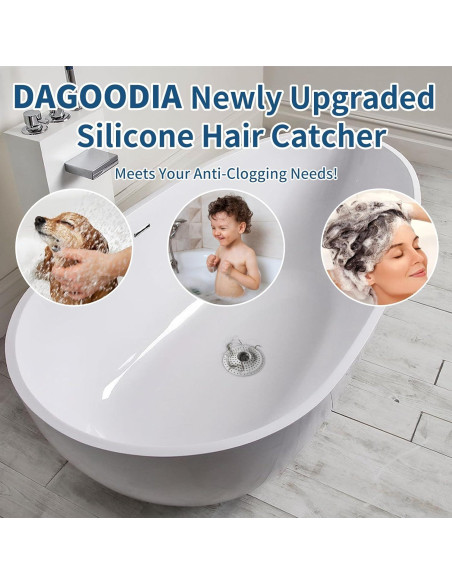 Captador de Cabello Dagoodia 3PCS Silicona Drenaje 11.43 cm