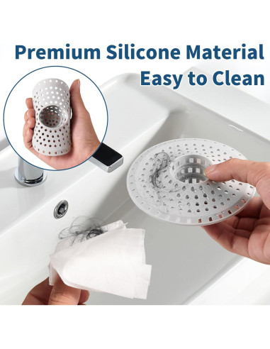 Captador de Cabello Dagoodia 3PCS Silicona Drenaje 11.43 cm