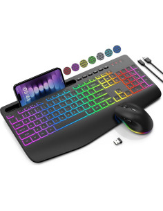 Combo Teclado y Ratón Inalámbricos SABLUTE Retroiluminados 2