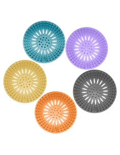 Gotega Captador de Cabello para Drenaje, 5 Piezas Brillantes