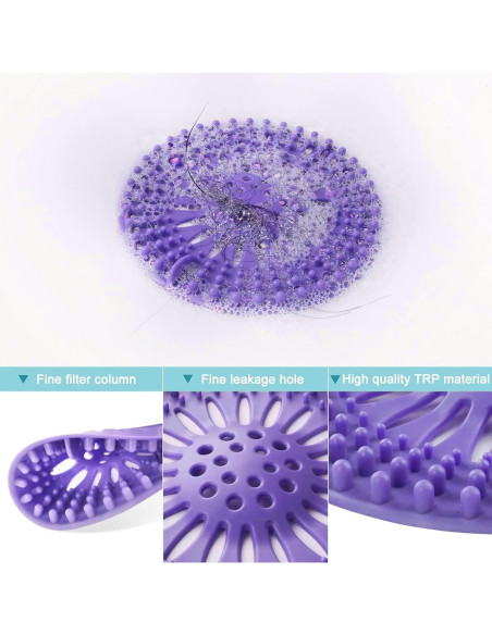 Gotega Captador de Cabello para Drenaje, 5 Piezas Brillantes