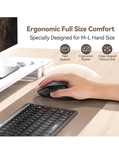 Ratón Inalámbrico TECKNET Pro con Jiggler y Carga Rápida