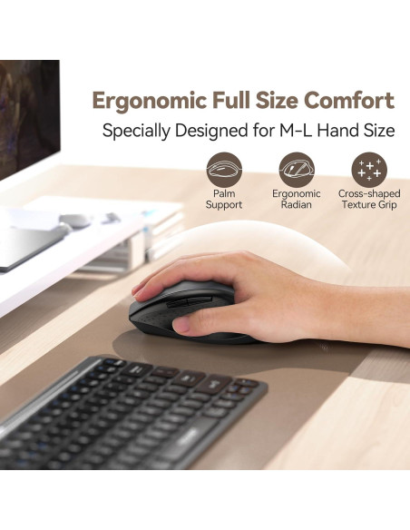 Ratón Inalámbrico TECKNET Pro con Jiggler y Carga Rápida