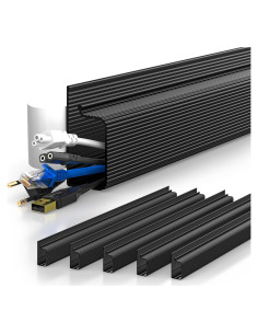 Organizador de Cables YECAYE 6 Canales 39.88 cm Negro