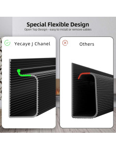 Organizador de Cables YECAYE 6 Canales 39.88 cm Negro 2