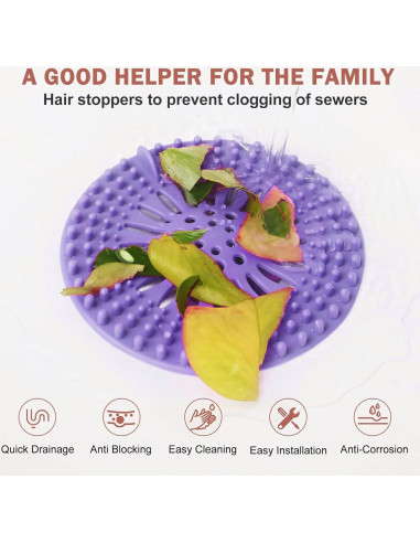 Gotega Captador de Cabello para Drenaje, 5 Piezas Brillantes