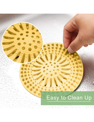 Gotega Captador de Cabello para Drenaje, 5 Piezas Brillantes