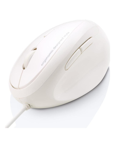Ratón Ergonómico SANWA GMAERG16W, 1000/1600 DPI, Blanco