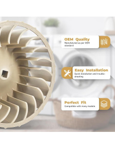 Rueda de Soplador FANCIGO WP697772 18.9cm Compatible Whirlpool 2