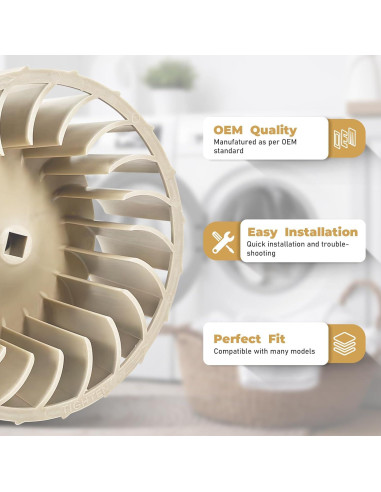 Rueda de Soplador FANCIGO WP697772 18.9cm Compatible Whirlpool