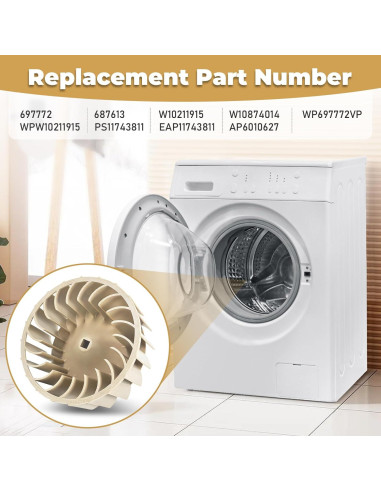 Rueda de Soplador FANCIGO WP697772 18.9cm Compatible Whirlpool