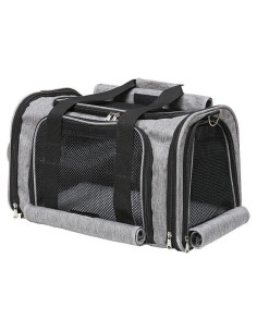 Transportadora de Mascotas Gris para Gatos y Perros hasta 11.79 kg