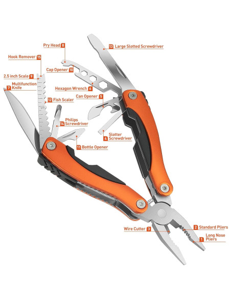 Multitool WIWUE GUO con Alicates y Cuchillo 10.16 cm