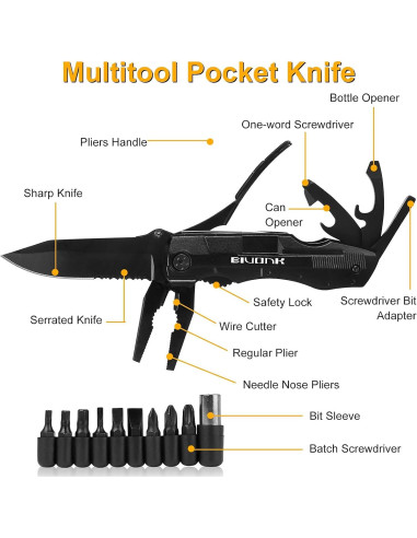 Cuchillo Multiherramienta Biuonk 9 en 1 con Alicates