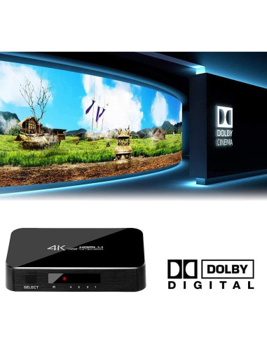 Conmutador HDMI 4X1 ENBUER 4K Ultra HD 60Hz Control Remoto