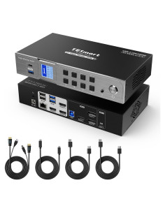 Interruptor KVM TESmart 3 Monitores 4K USB-C 60Hz