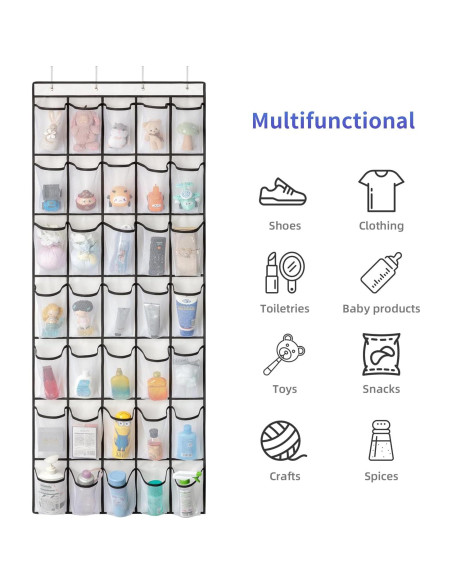 Organizador de Zapatos SAVERHO 35 Bolsillos Colgante Blanco