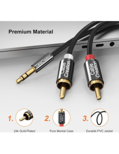 Cable RCA a 3.5mm CableCreation 1.07m Estéreo Y Audio 2
