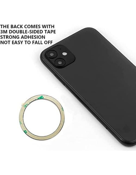 Anillos Metálicos Universales Wannap Magsafe 3 Negros + 3 Platas