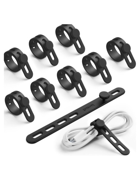10Pack Correas de Silicona Lamicall para Organizar Cables