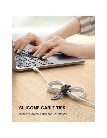 10Pack Correas de Silicona Lamicall para Organizar Cables
