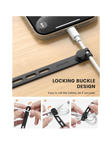 10Pack Correas de Silicona Lamicall para Organizar Cables