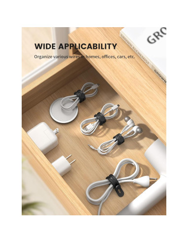 10Pack Correas de Silicona Lamicall para Organizar Cables