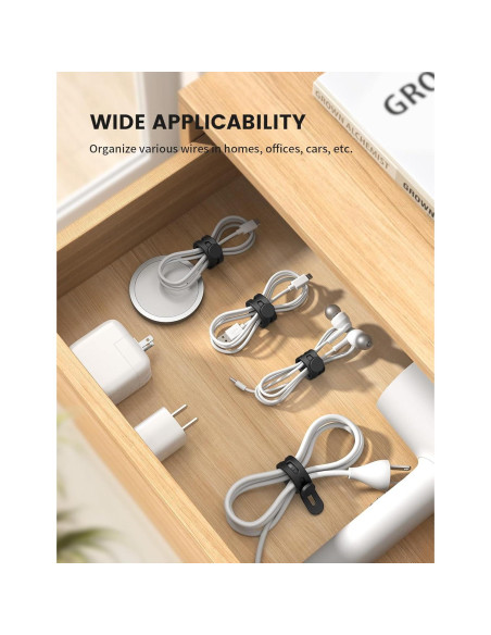 10Pack Correas de Silicona Lamicall para Organizar Cables