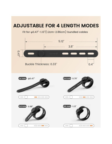 10Pack Correas de Silicona Lamicall para Organizar Cables