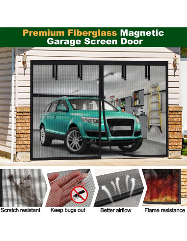 Pantalla de Garaje UUP 2.54x2.16m Malla Magnética Negra