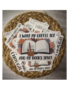 Adhesivo PHUONGHD Café Helado y Libros Picantes 2