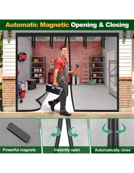 Pantalla de Garaje UUP 2.54x2.16m Malla Magnética Negra