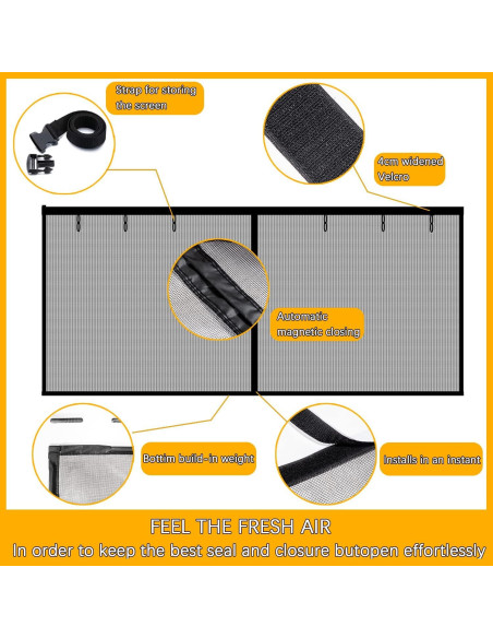Puerta de Pantalla Magnética Yehgus Doble 2 Coches 4.98x2.18m