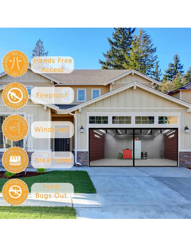 Puerta de Pantalla Magnética Yehgus Doble 2 Coches 4.98x2.18m