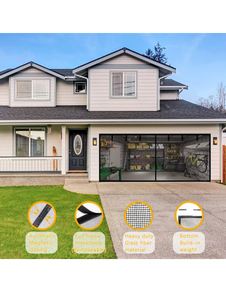 Puerta de Pantalla Magnética Yehgus Doble 2 Coches 4.98x2.18m