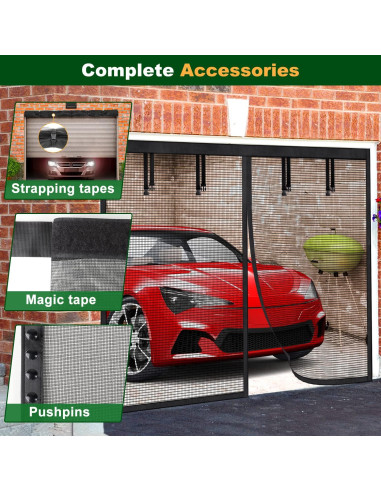 Pantalla de Garaje UUP 2.54x2.16m Malla Magnética Negra