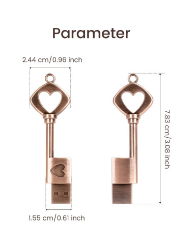 Unidad Flash USB 2.0 32GB BorlterClamp Corazón Metal