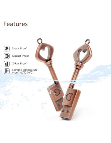 Unidad Flash USB 2.0 32GB BorlterClamp Corazón Metal