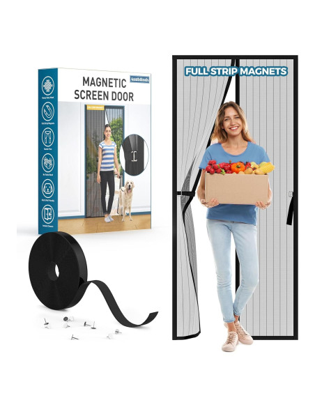 Puerta de Pantalla Magnética Augblinds 34x81 cm Negra