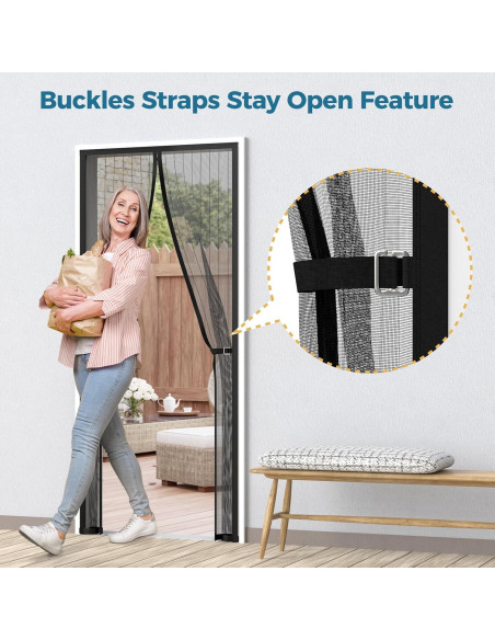 Puerta de Pantalla Magnética Augblinds 34x81 cm Negra