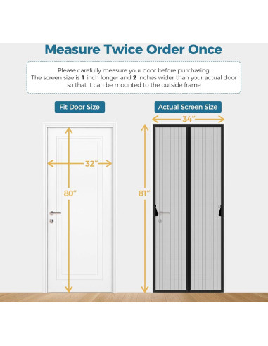 Puerta de Pantalla Magnética Augblinds 34x81 cm Negra