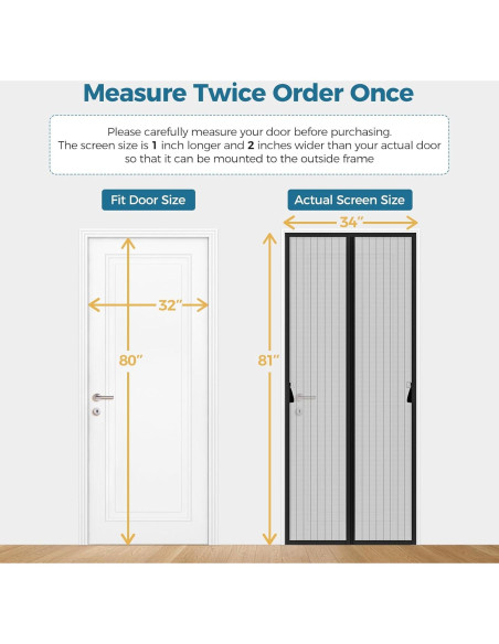 Puerta de Pantalla Magnética Augblinds 34x81 cm Negra