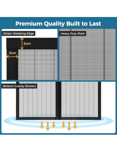 Puerta de Pantalla Magnética Augblinds 34x81 cm Negra