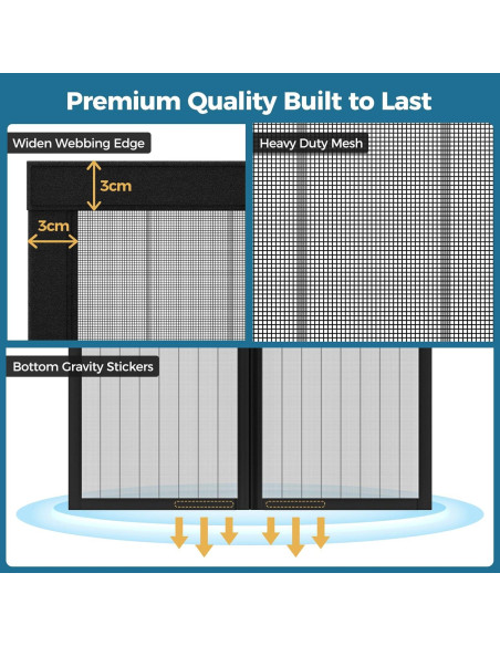Puerta de Pantalla Magnética Augblinds 34x81 cm Negra